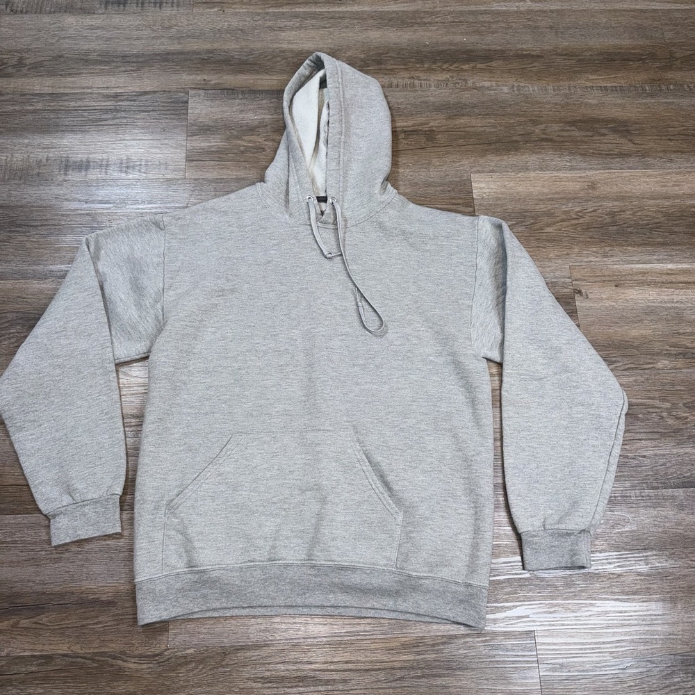 Fruit Of The Loom Sweatshirt Mens M Heather Gray Hoodie Pullover Long Sleeve